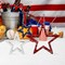 4th of July Decorations Stars Set of 4 For Tabletop, Red White Blue
